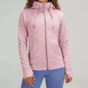 NWT Lululemon Scuba Plush Hoodie Heathered Pink Taupe Size 8